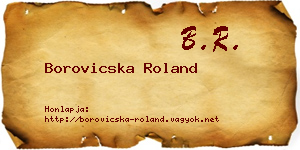 Borovicska Roland névjegykártya